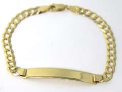 Handsome Yellow Gold Cuban ID Bracelet