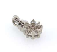Very Cute 10kt White Gold Diamond Floral Pendant