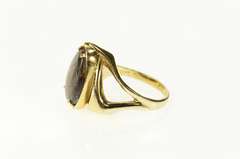 14K Yellow Gold Oval Rutilated Quartz Cabochon Statement Ring