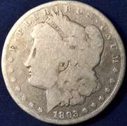1893-CC Morgan Silver Dollar, Harshly Cleaned.