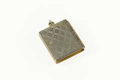 Gold Filled Retro Black Onyx Cameo Book Photo Locket Charm/Pendant