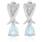 1 CARAT BABY SWISS BLUE TOPAZ 925 STERLING SILVER EARRINGS