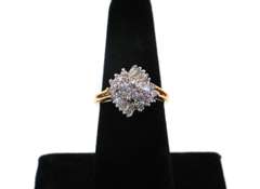 14kt Yellow Gold Clarity Diamond Cluster Ring