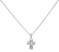 Dazzling Platinum Cross Pendant on Chain