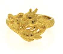 Handsome 24kt Yellow Gold Dragon Ring