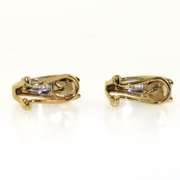 Contemporary 14kt Yellow Gold Cufflinks with Baguette Diamonds