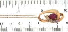 Attractive Rose Gold Ruby and Diamond Pendant on Chain