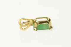Gold Filled Emerald Cut Emerald Solitaire Simple Pendant