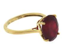 Handsome Yellow Gold Solitaire Ruby Ring