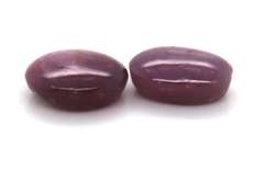 Pair of Oval Shaped Star Ruby cabochon Gemstones, 16.78ct
