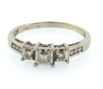 14kt white gold 3-diamond ring