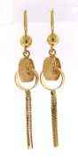 Handsome 18kt Double Loop Tassle Earrings
