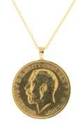 1925 Gold Sovereign Pendant on Chain