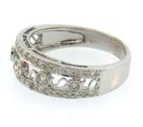 Vintage 14k white gold diamond band ring