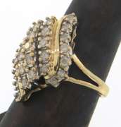 Eye-catching 10kt yellow gold diamond cluster ring