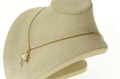10K Yellow Gold 1930's Ornate Pearl Dangle Fringe Chain Necklace