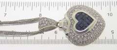Master Piece 18kt Blue Sapphire and Diamond Heart Pendant on Chain