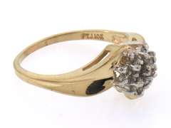 Fun 10kt Yellow Gold Diamond Cluster Ring