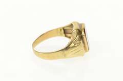 10K Yellow Gold 1930's A Monogram Letter Syn. Ruby Men's Ring