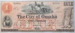 Sept 1 1857 City Of Omaha $ 1 Note