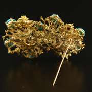 18K yellow gold Turquoise and Diamond Converter Brooch with Reef Design