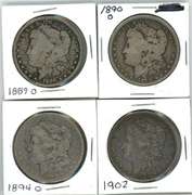 1889-O, 1890-O, scarce 1894-O, & 1902-P Morgan Dollars