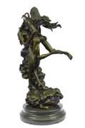 Devil With Nude Girl Bronze Sculpture