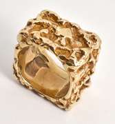 Uniquely Styled Square Nugget Ring