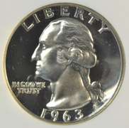 Near Perfect NGC PF68 Cameo 1963 Washington Quarter