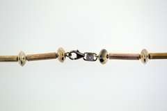 Fine Silver Bar And Flat Beads Chain