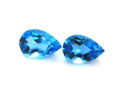 Super Cute Pair of Pear Cut Blue Topaz Gemstones, 3.15cts