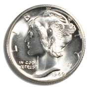1940 D Gem Full Band Mercury Dime