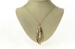 14K Yellow Gold Baroque Pearl Ornate Abstract Statement Pendant