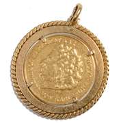 1965 23 K German Medal In An 18 K Bezel