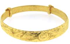 Outstanding 24kt Fortune Adjustable Bangle Bracelet
