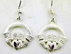 Sterling Silver Irish Claddagh Earrings