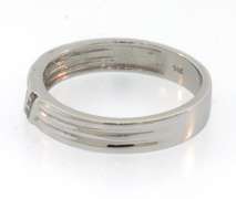 14k white gold diamond ring with 3 round diamonds