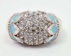 Gorgeous Multi-Color Enamel Ring with Crystals