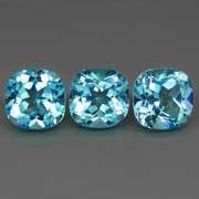 Matched! 3 piece 15.85ct full fire sky blue Topaz set