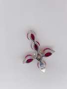 14kt Gold, Ruby & Diamond Cross Pendant