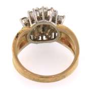 Radiant 14k yellow gold diamond cluster ring