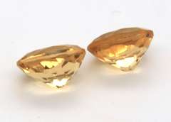 Stylish Pair of Oval Cut Citrine Gemstones, 6.68ct