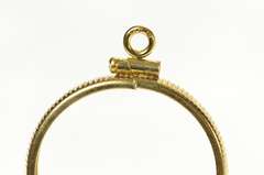 14K Yellow Gold British Pound 1 Lb Coin Bezel Holder Charm/Pendant