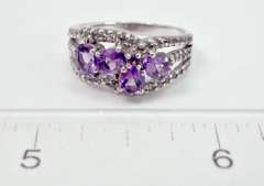 Vintage Style Amethyst Sterling Silver Ring