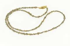 14K Yellow Gold Raw Pyrite Stone Beaded 3.3mm Statement Necklace