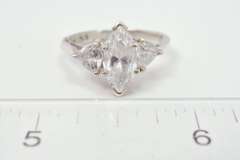 Bright Crystals Set in Sterling Silver Ring