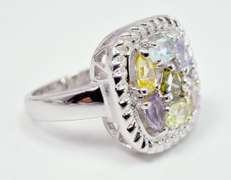 Multi-Gem Sterling Silver Ring