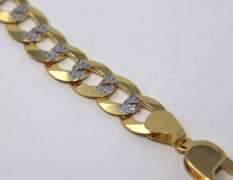 Men's Yellow Gold Diamond Cut Bracelet