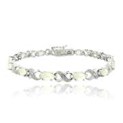 3ct Created Opal & Diamond Accent Infinity Bracelet