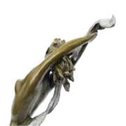 Nude Girl Leaping in Air Bronze Sculpture